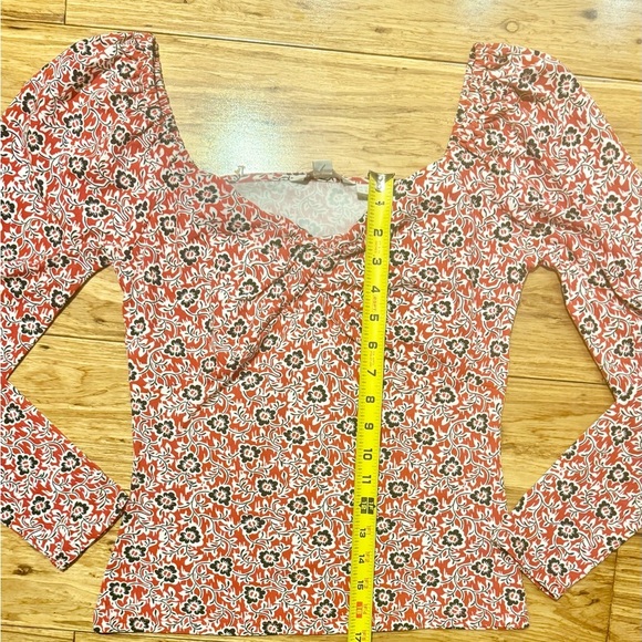 NWOT Boden Sweetheart Jersey Top Long Sleeve Red Floral Pattern Size 8 - Picture 6 of 9